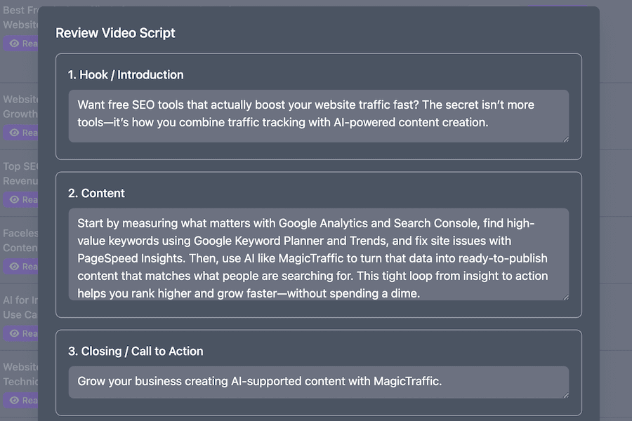 Script-to-Video Magic
